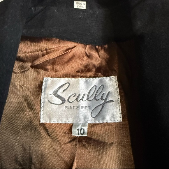 RARE VTG Scully Leather Suede Jacket 10 Army Green Black Trim Steampunk Western - Picture 8 of 12